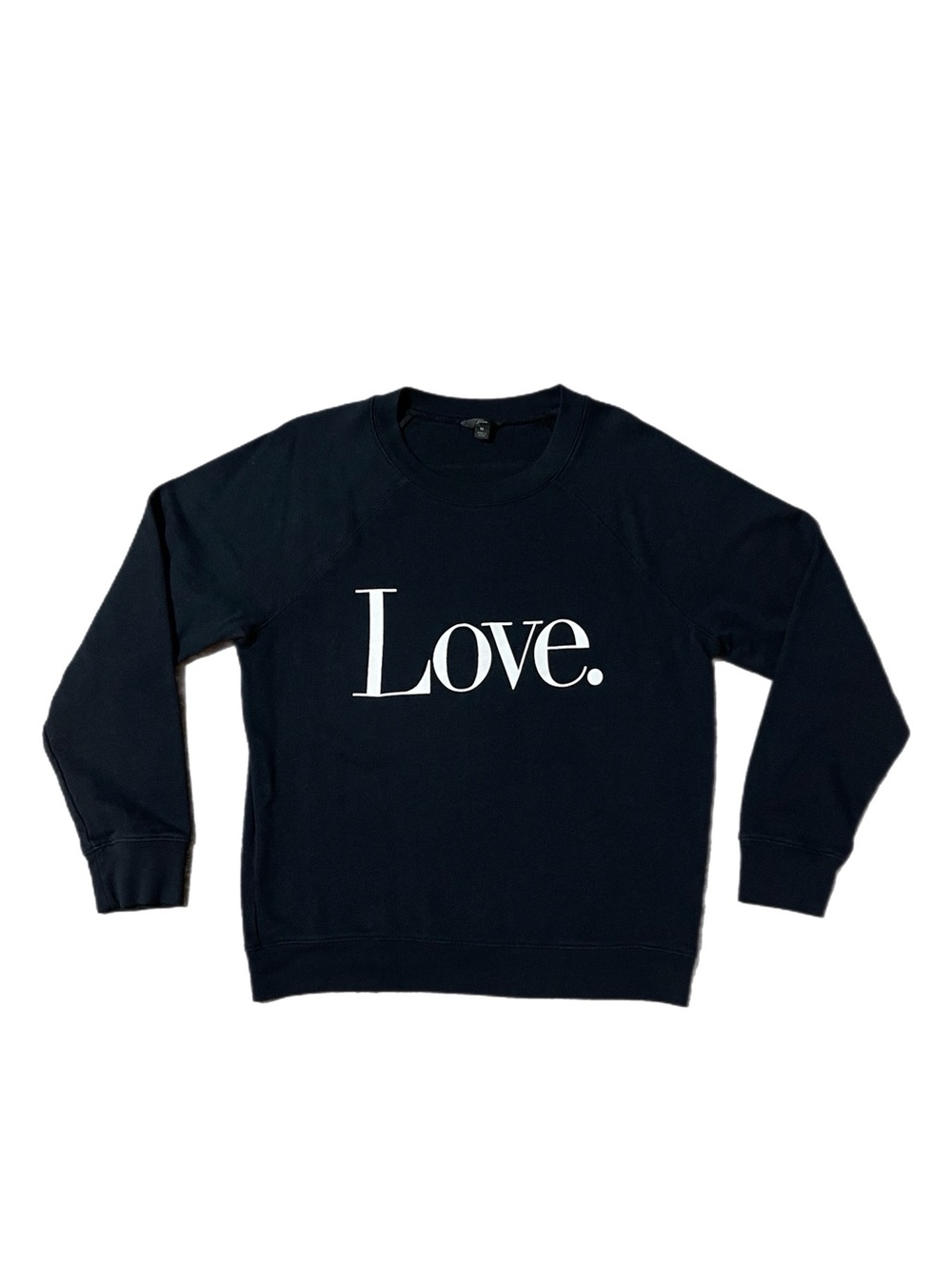 LIKE NEW! J. Crew 100% Cotton LOVE Black Crewneck